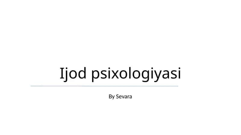 Ijod psixologiyasi