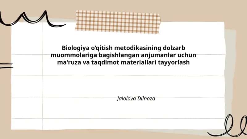 Biologiya o‘qitish metodikasi