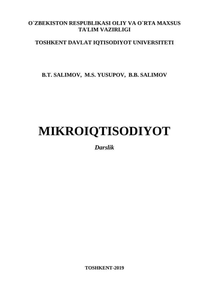 Mikroiqtisodiyot