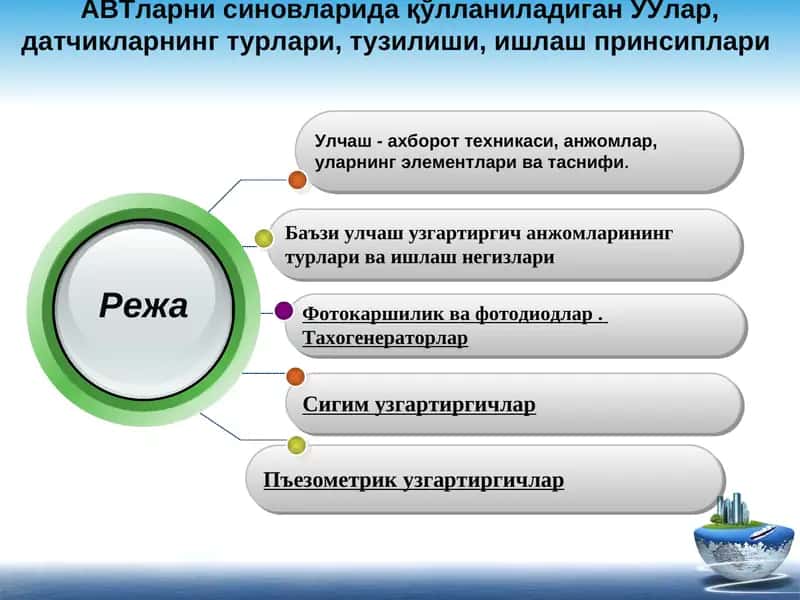 Улчаш - ахборот техникаси, анжомлар, уларнинг элементлари ва таснифи