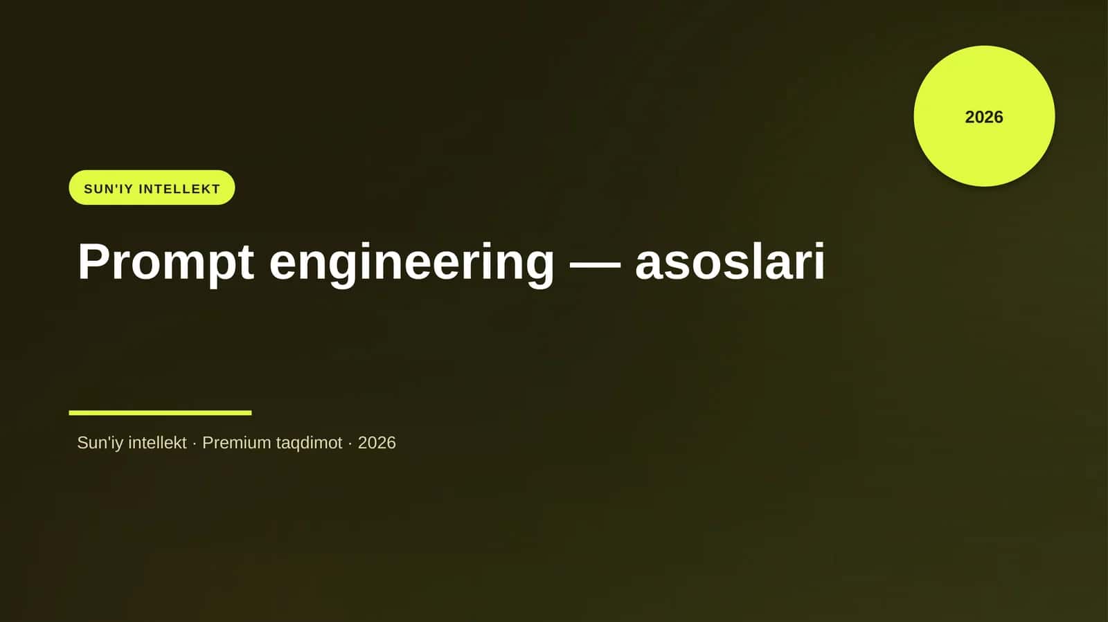 Prompt engineering — asoslari
