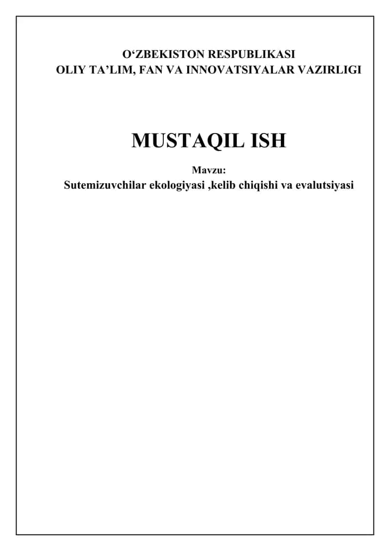 Suv burmalari ekologiyasi, kelib chiqishi va evolyutsiyasi