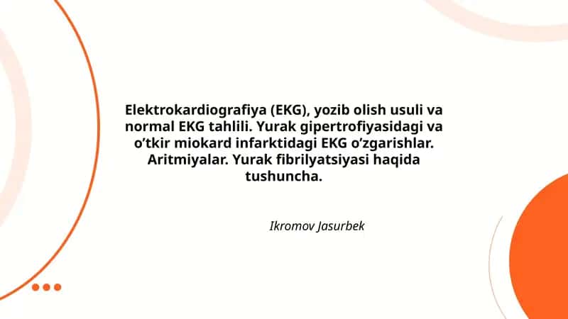 Elektrokardiografiya (EKG)