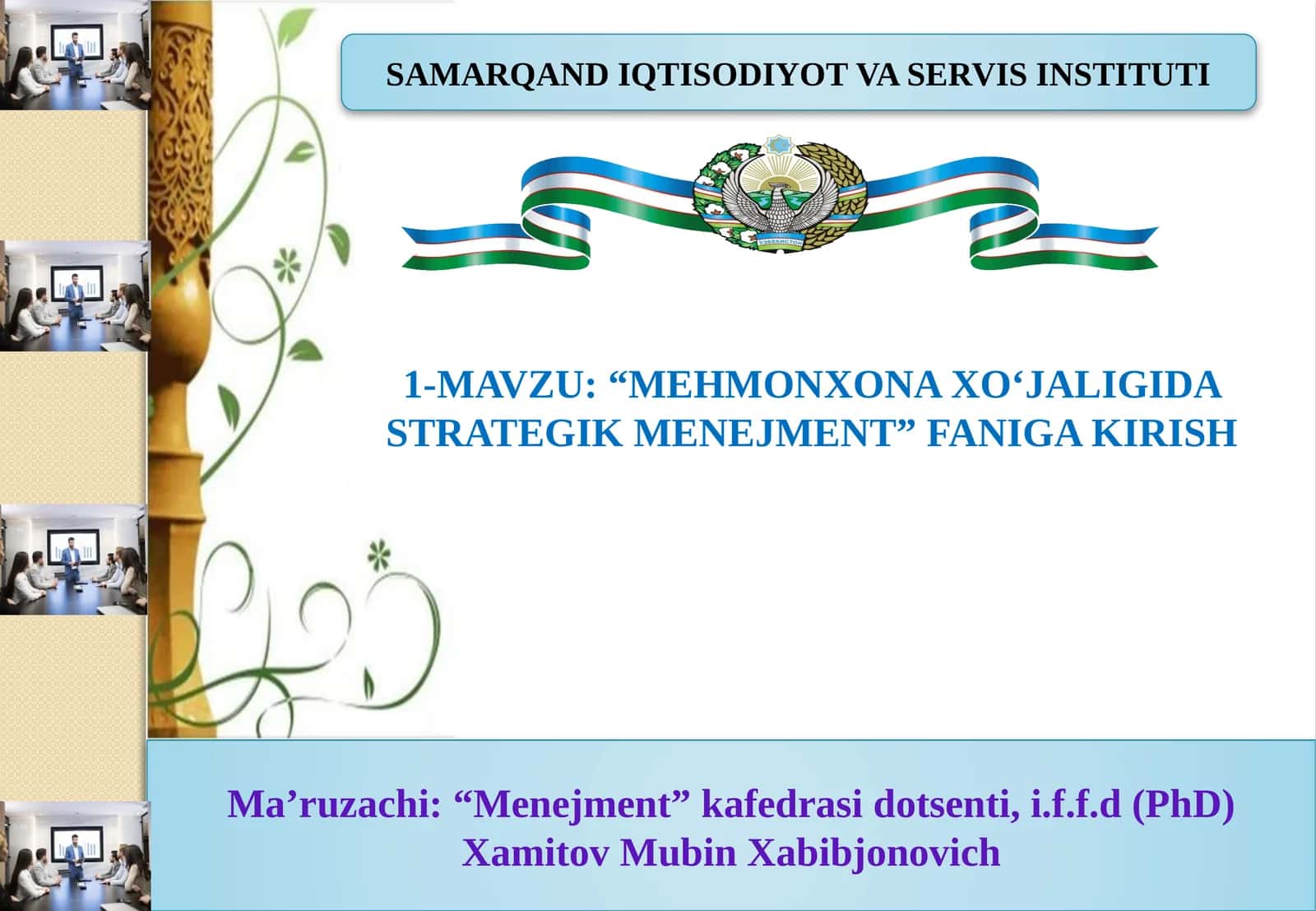 "MEHMONXONA XO‘JALIGIDA STRATEGIK MENEJMENT"
