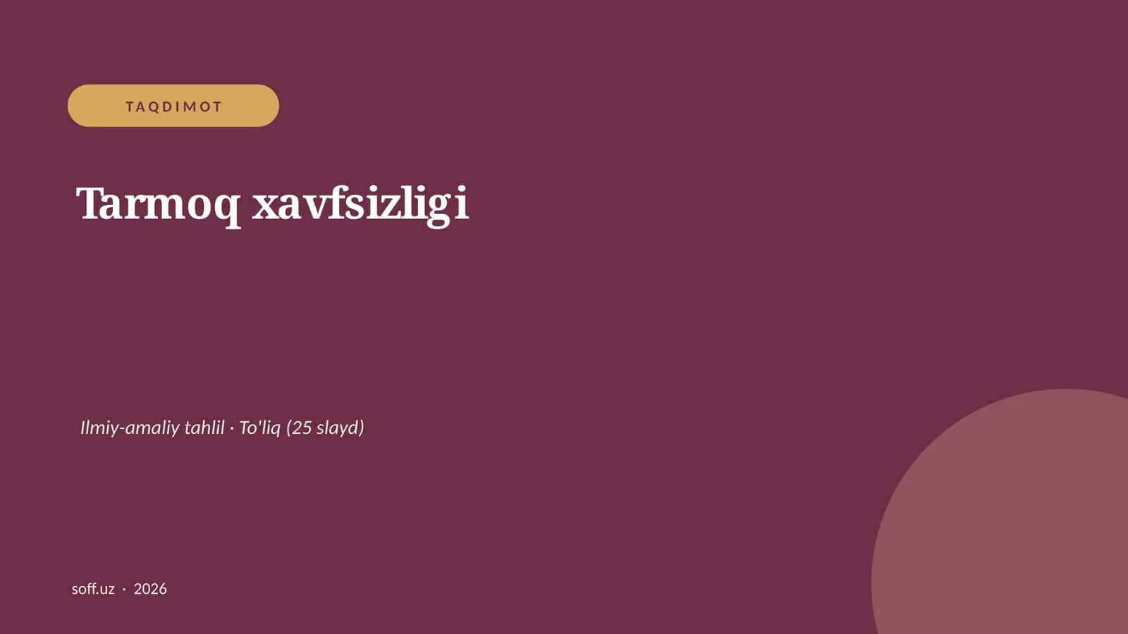 Tarmoq xavfsizligi