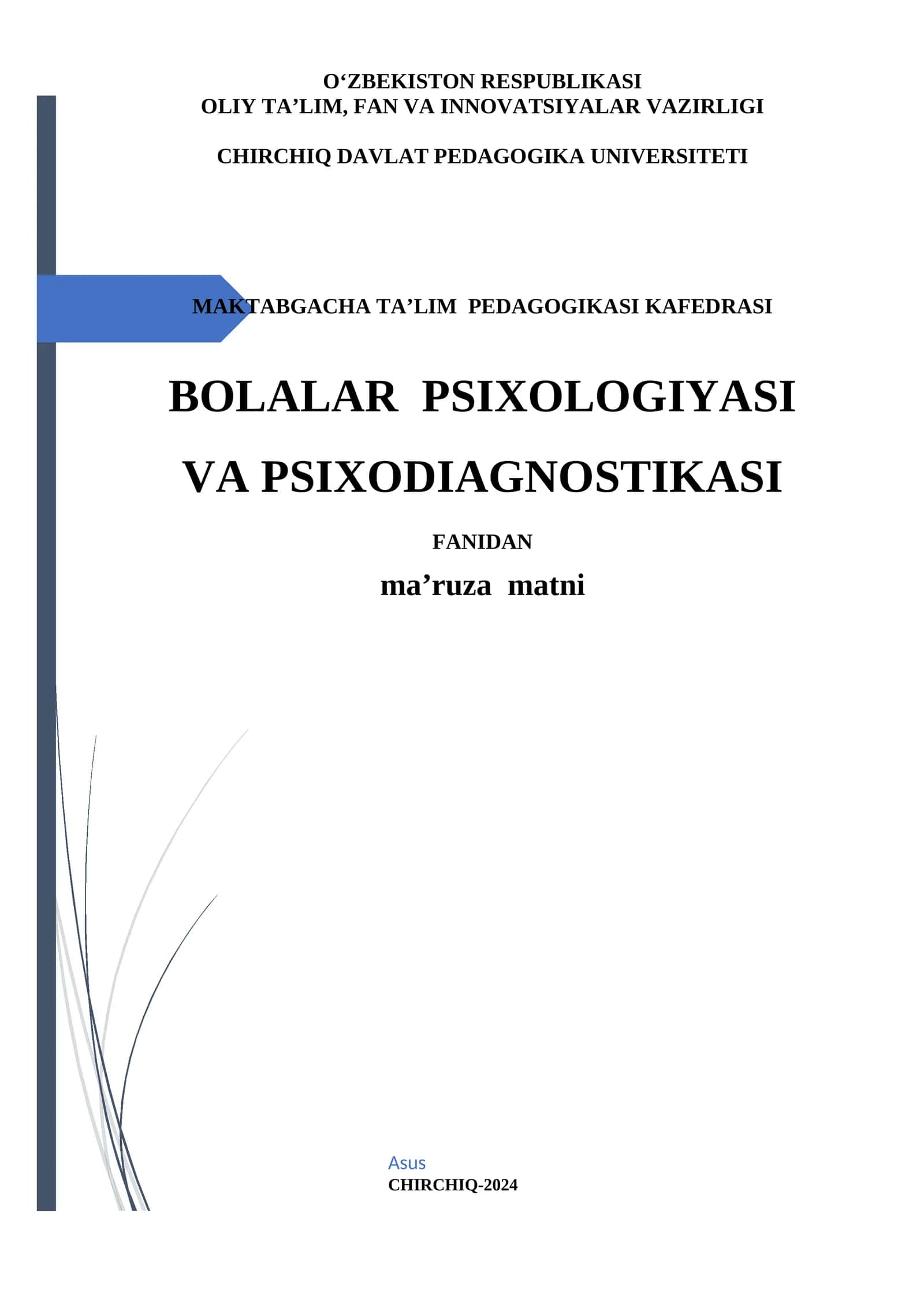Bolalar psixologiyasi