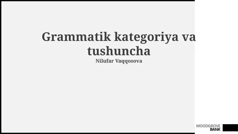 Grammatik kategoriya va tushuncha