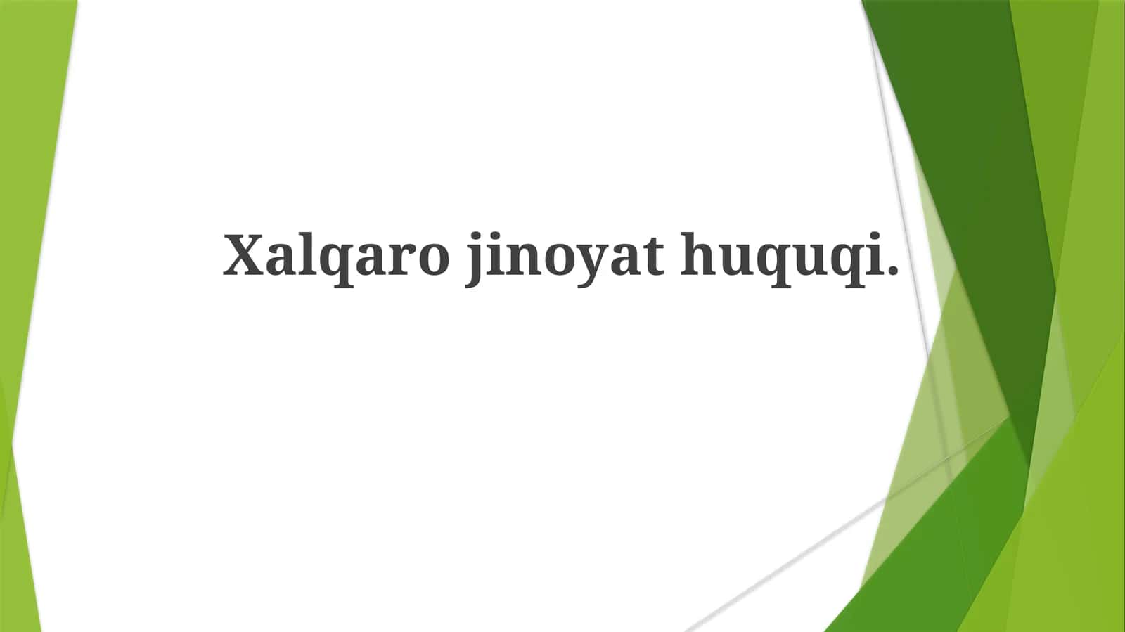 Xalqaro Jinoyat Huquqi