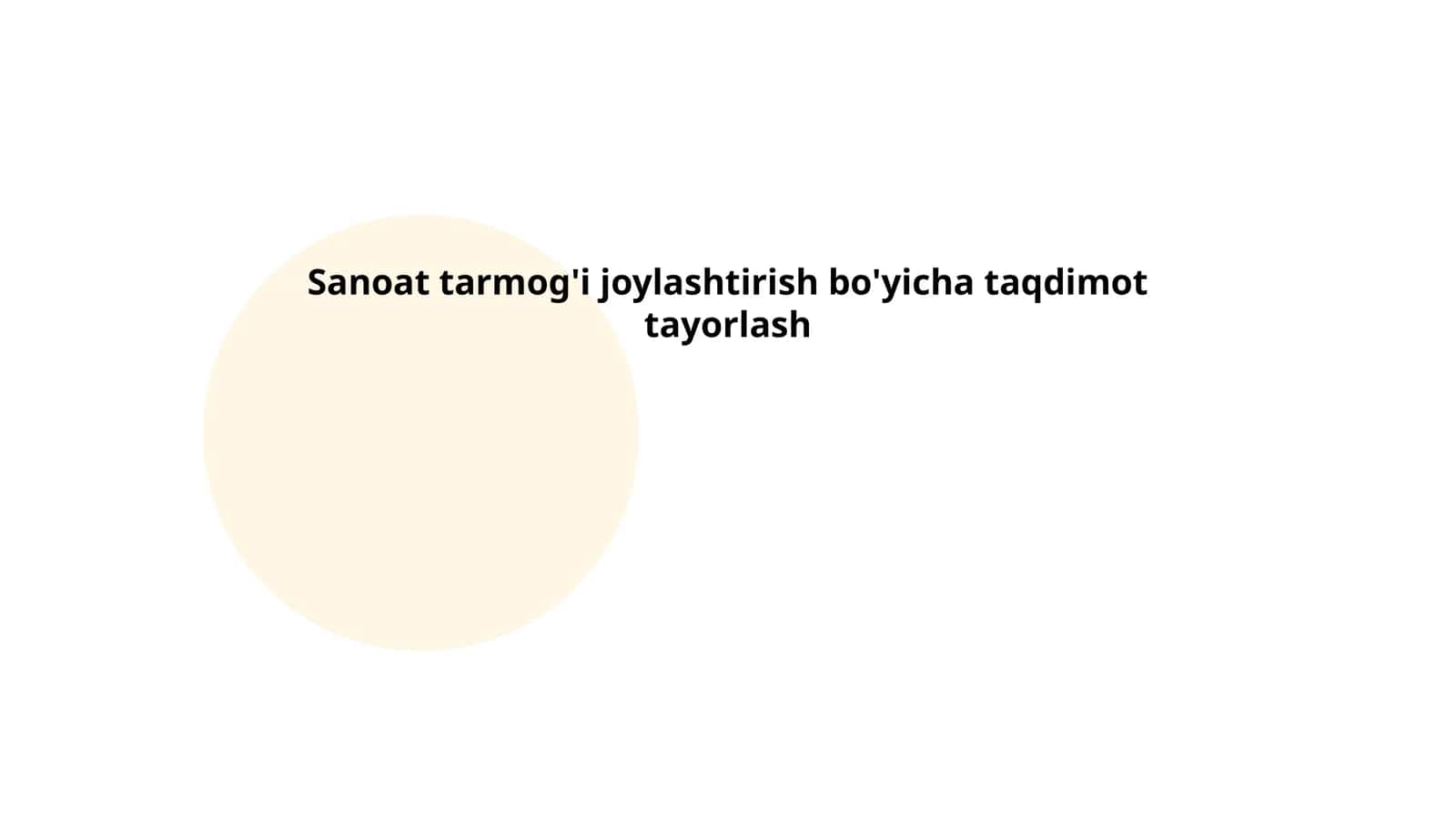 Sanoat tarmog'i joylashtirish bo'yicha taqdimot tayorlash