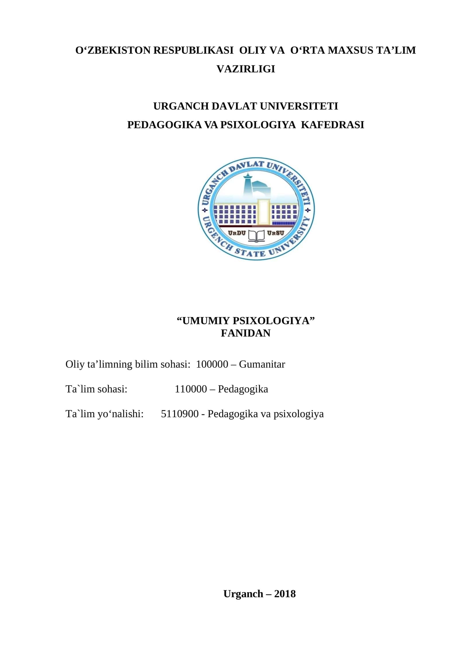 UMUMIY PSIXOLOGIYA