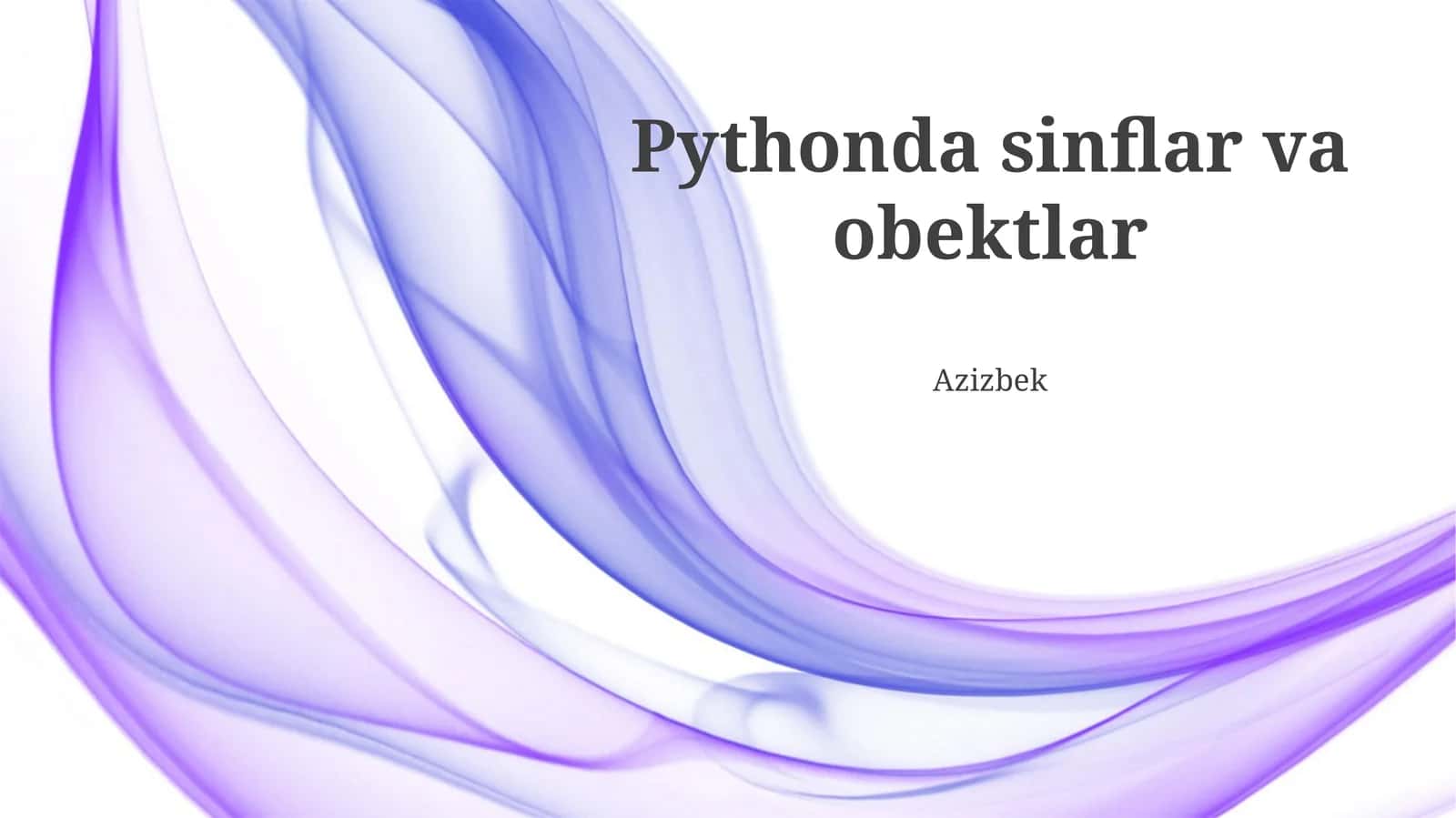 Python dasturlash tilida Sinflar va Ob'ektlar