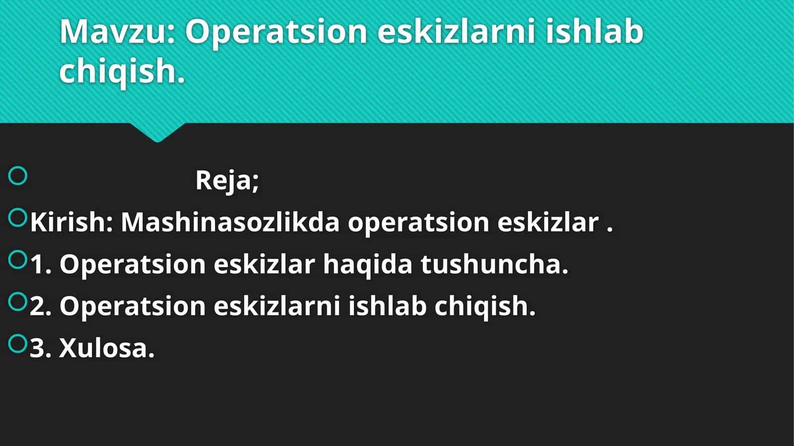 Operatsion eskizlar haqida tushuncha