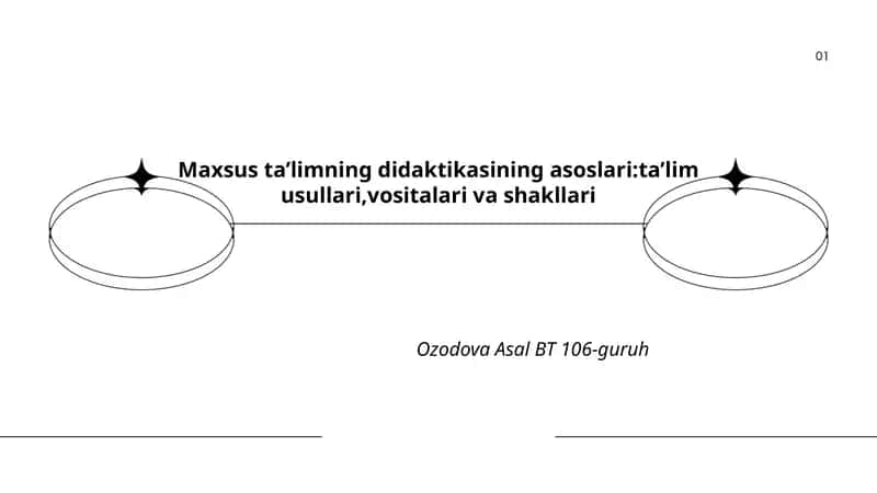 Maxsus ta’limning didaktikasining asoslari:ta’lim usullari,vositalari va shakllari