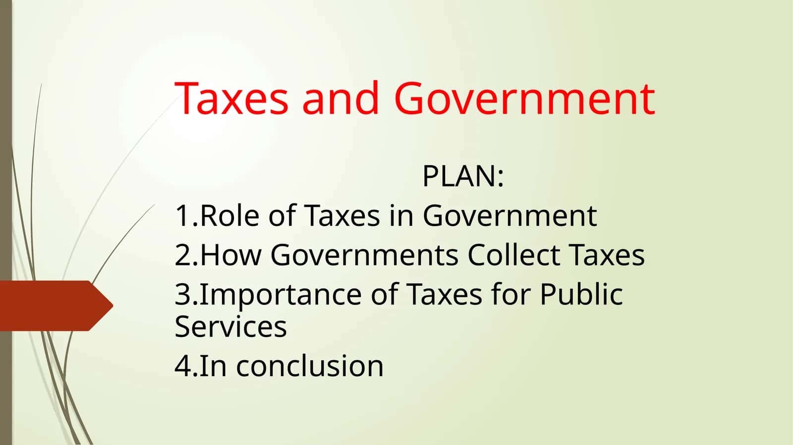 Taxes and Government