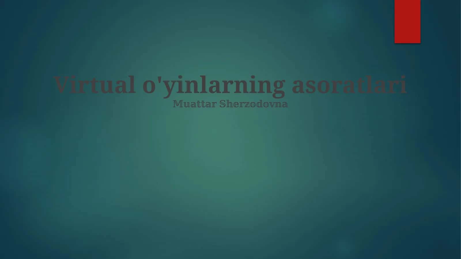 Virtual o'yinlarning asoratlari
