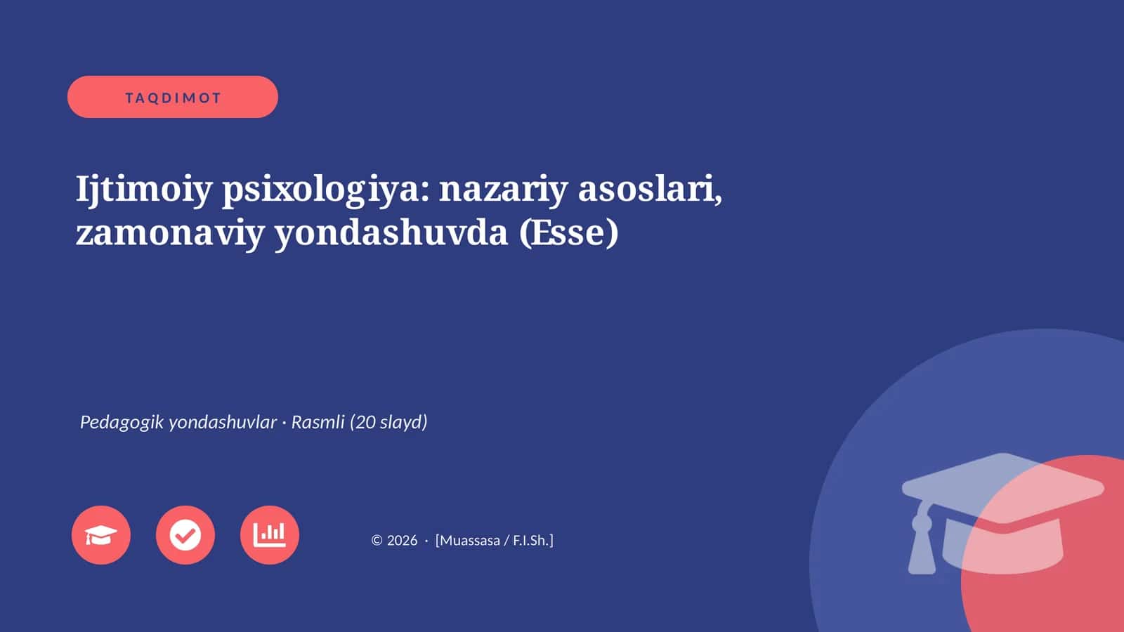 Ijtimoiy psixologiya: nazariy asoslari, zamonaviy yondashuvda (Esse)