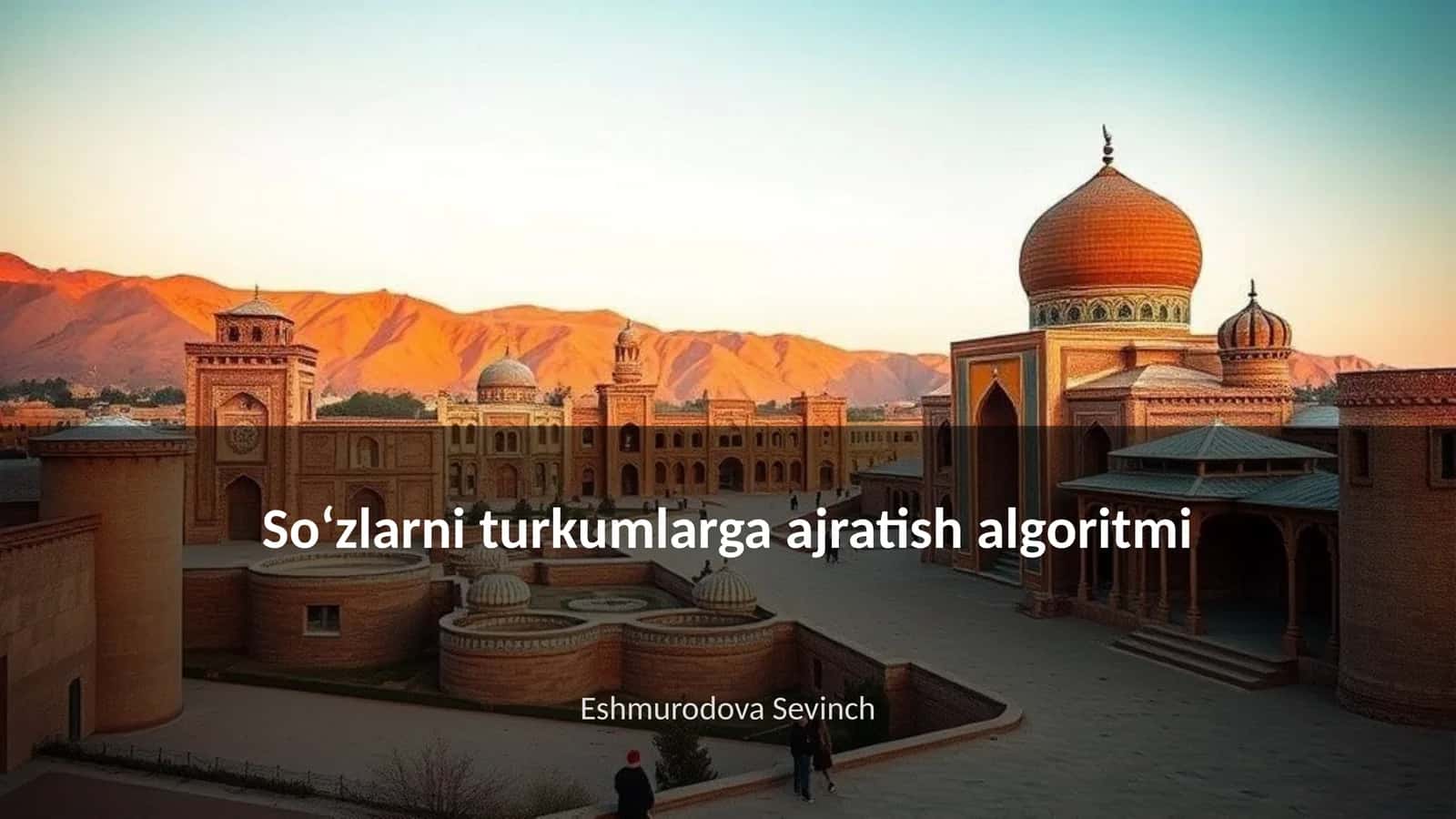 So‘zlarni turkumlarga ajratish algoritmi