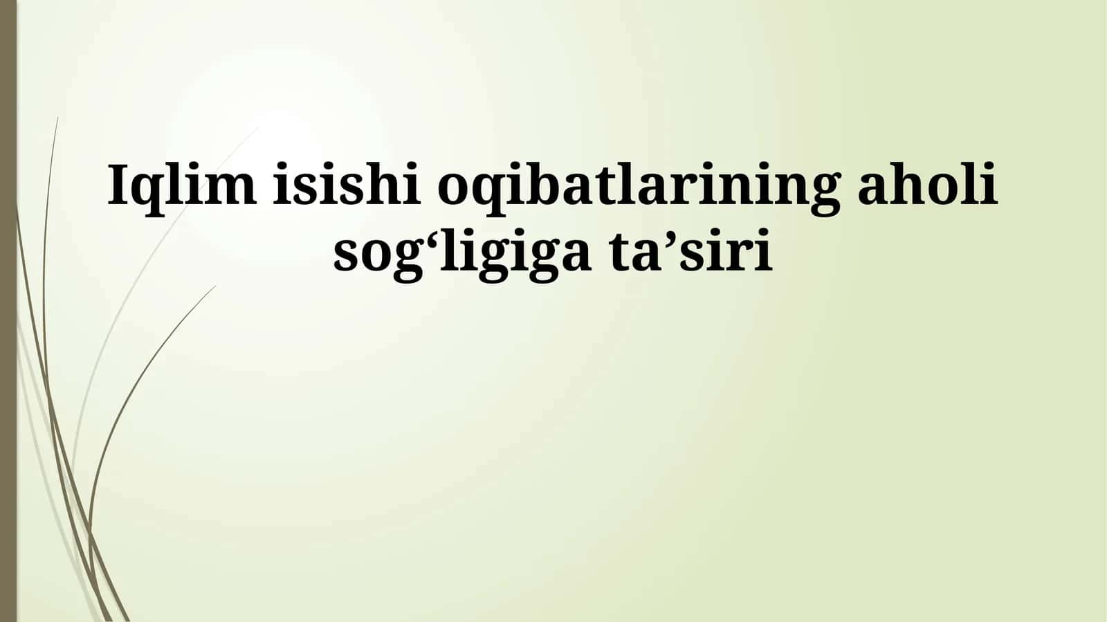 Iqlim isishi oqibatlarining aholi sogʻligiga taʼsiri