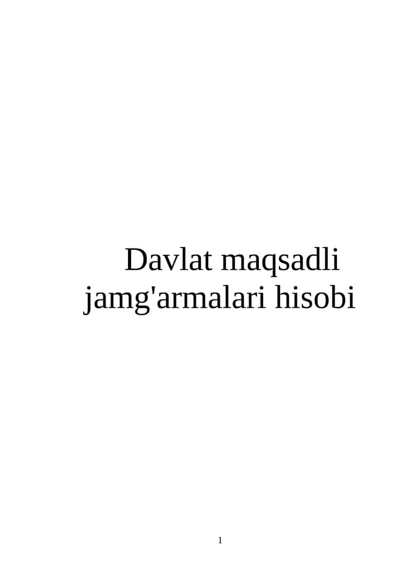 Davlat maqsadli jamg'armalari hisobi