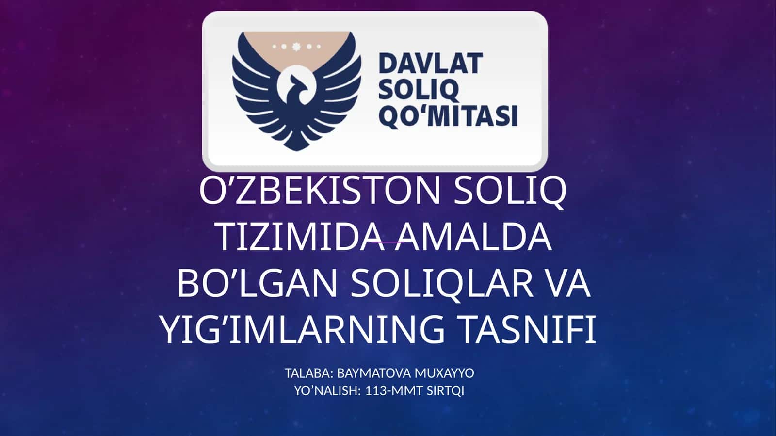 O‘zbekiston soliq tizimida amalda bo’lgan soliqlar va yig’imlarning tasnifi