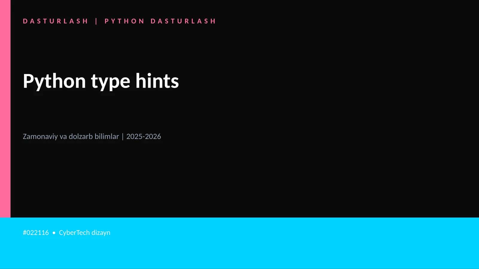 DASTURLASH | PYTHON DASTURLASH
