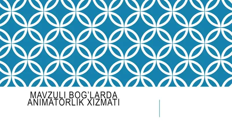 Mavzuli bog’larda animatorlik xizmati
