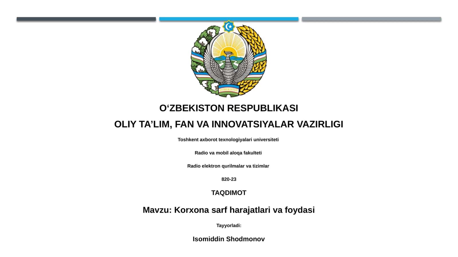Korxona sarf harajatlari va foydasi