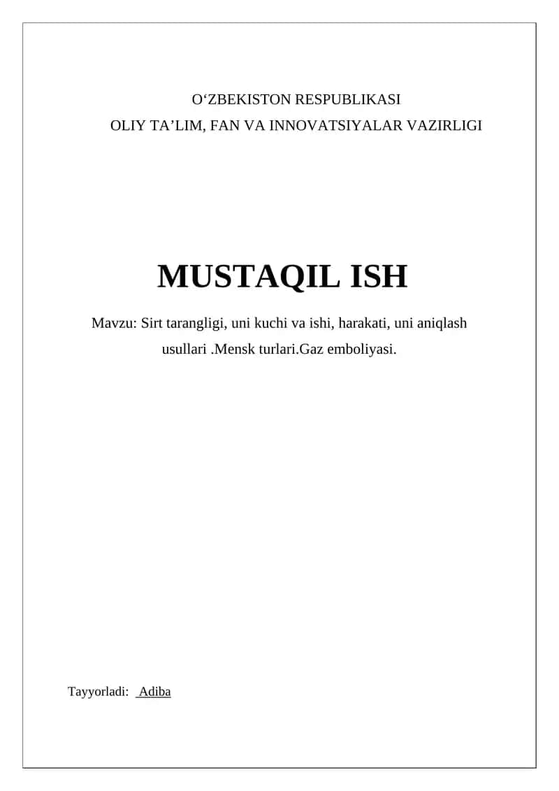 Sirt tarangligi va uni xususiyatlari