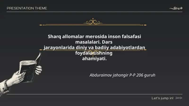 Sharq allomalarining inson ontologiyasi
