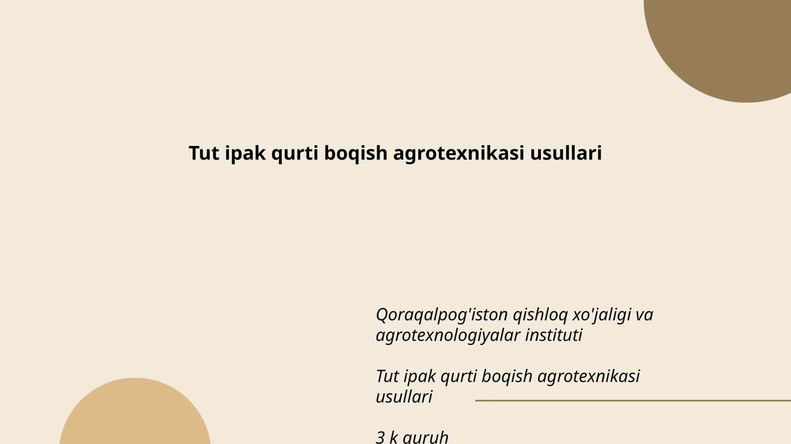 Tut ipak qurti boqish agrotexnikasi usullari