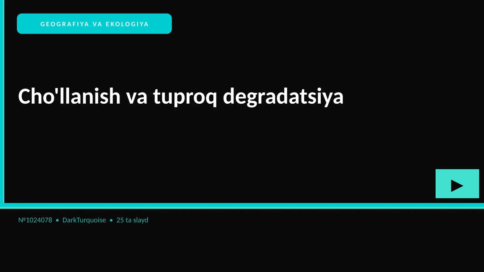 Cho'llanish va tuproq degradatsiya
