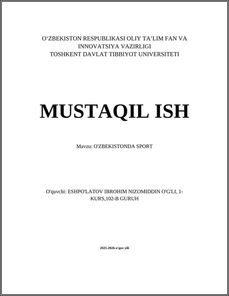 O'ZBEKISTONDA SPORT