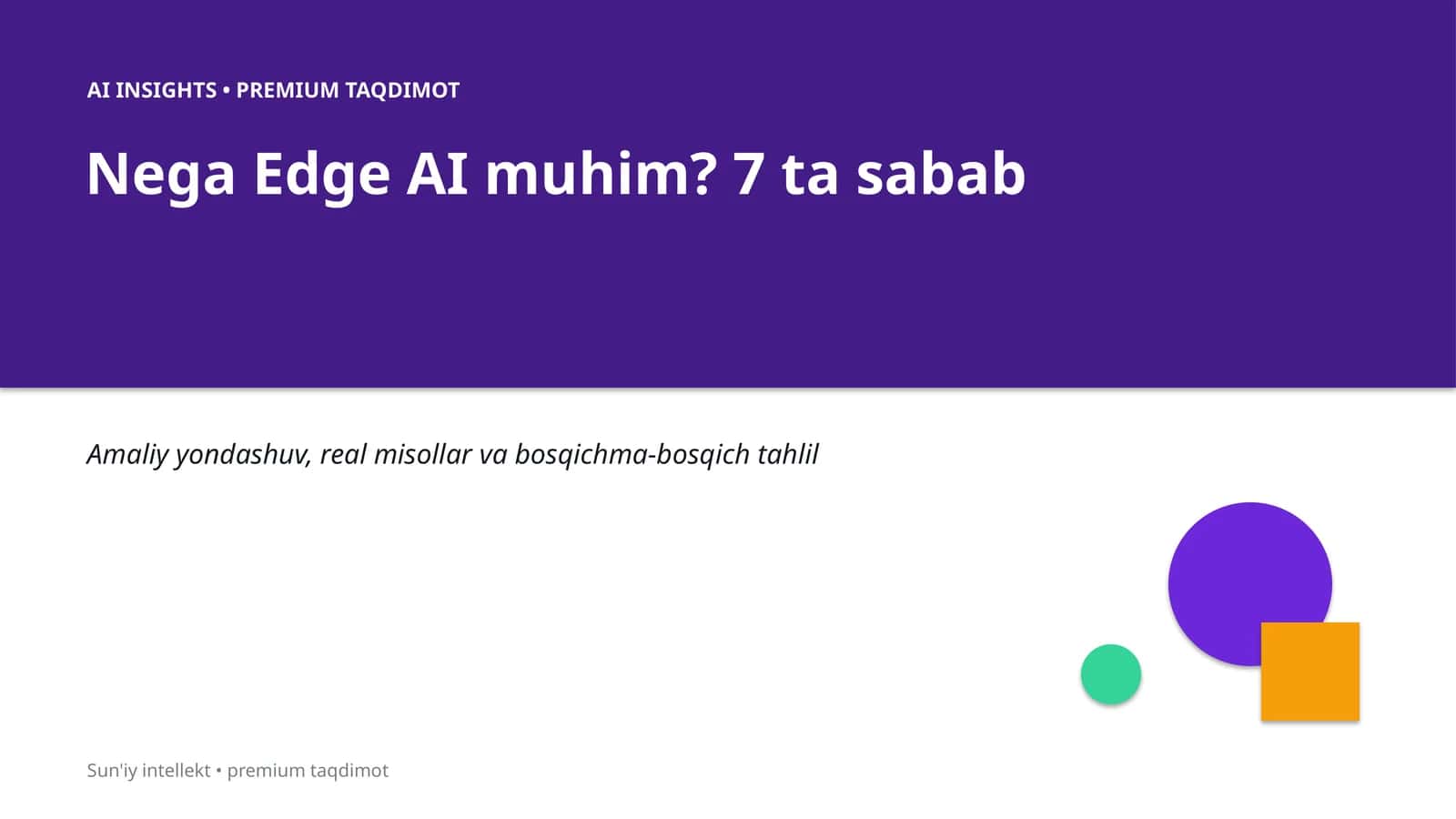 Sun'iy intellekt • premium taqdimot