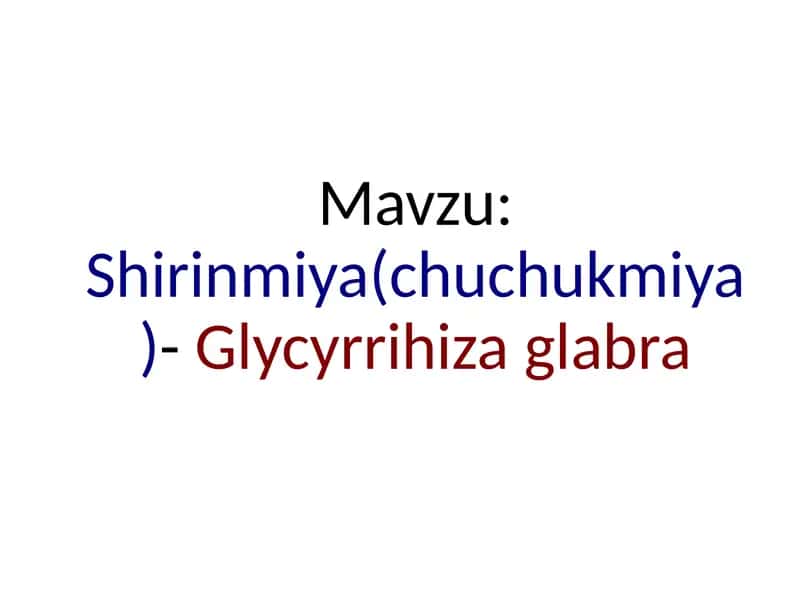 Shirinmiya(chuchukmiya)- Glycyrrihiza glabra