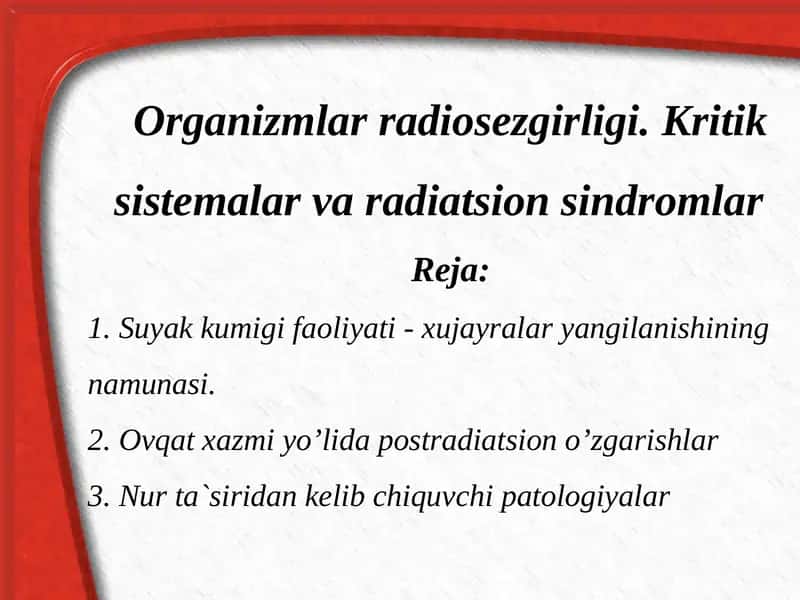 Organizmlar radiosezgirligi