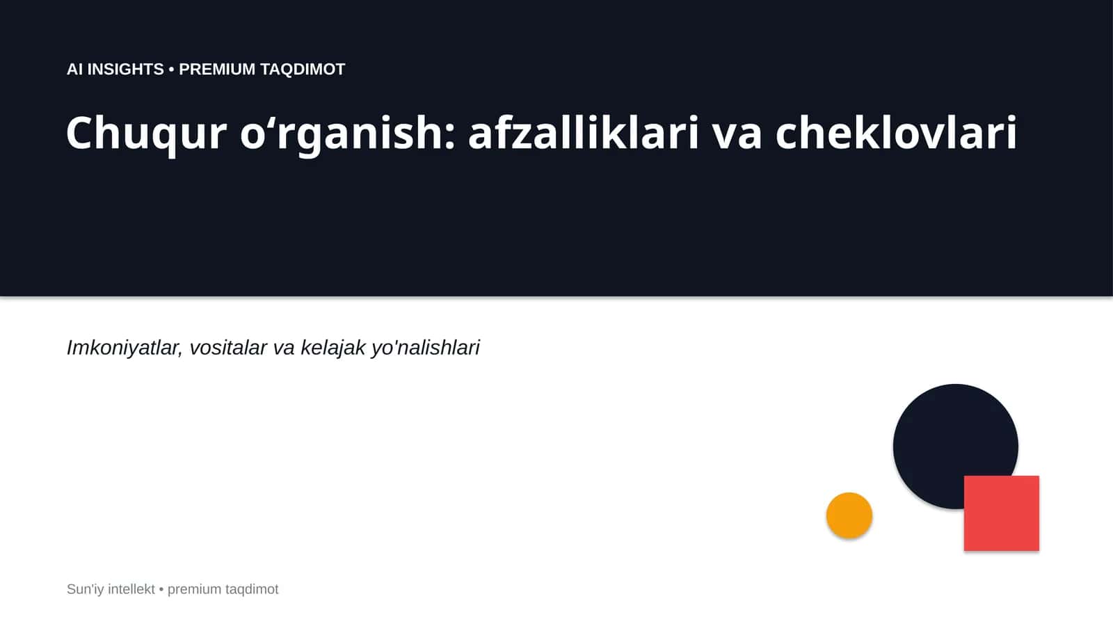 AI INSIGHTS • PREMIUM TAQDIMOT