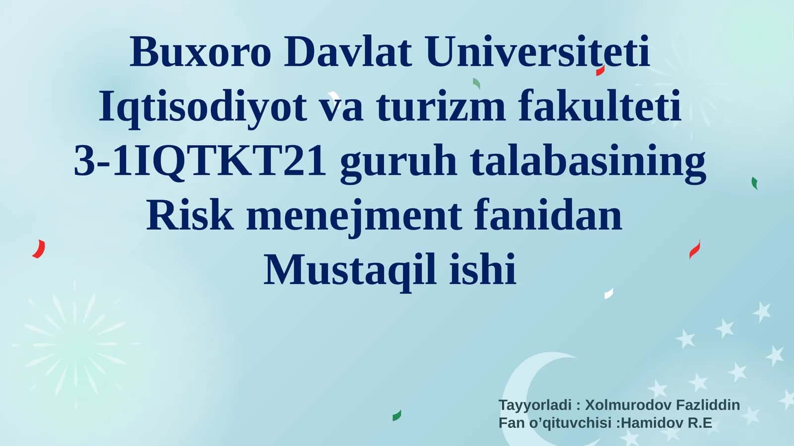 Xizmatlar (Professional Services)
