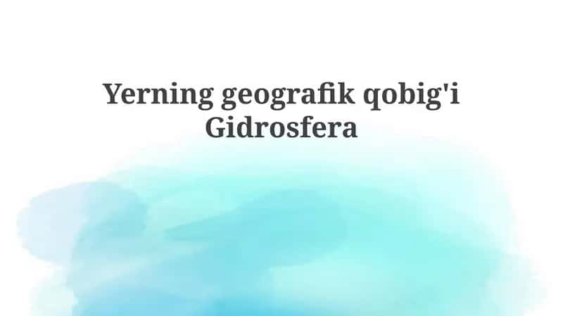 Gidrosfera