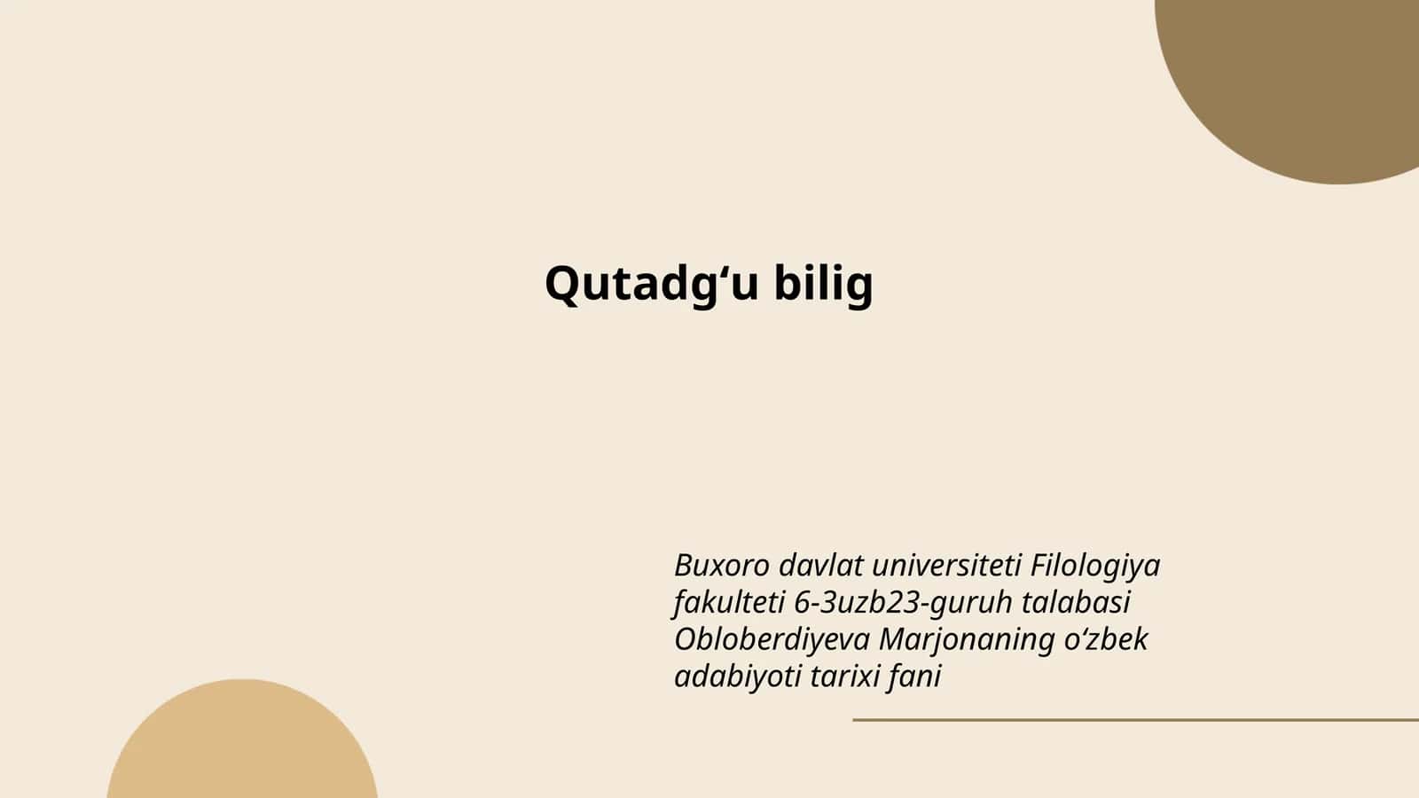 Qutadgʻu bilig