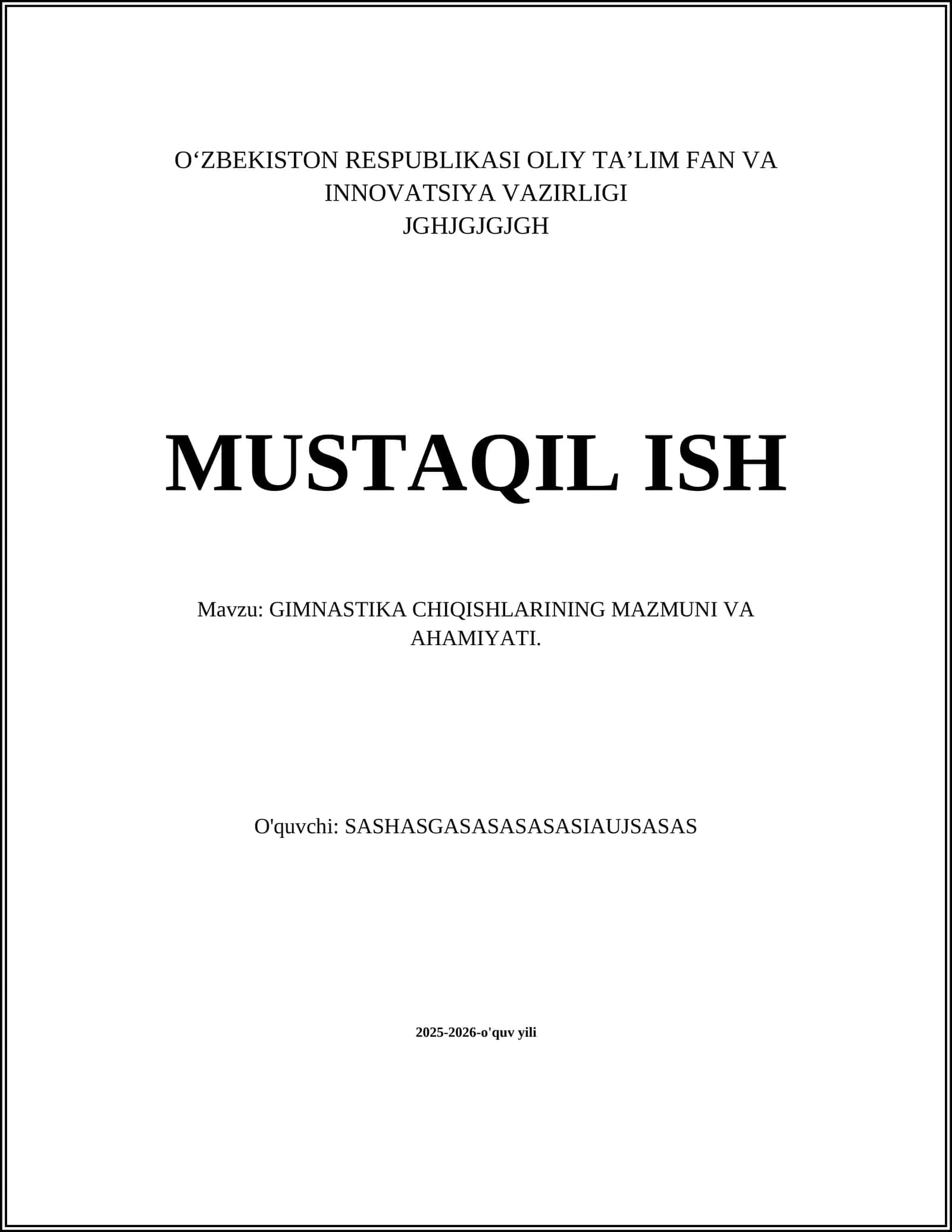 GIMNASTIKA CHIQISHLARINING MAZMUNI VA AHAMIYATI