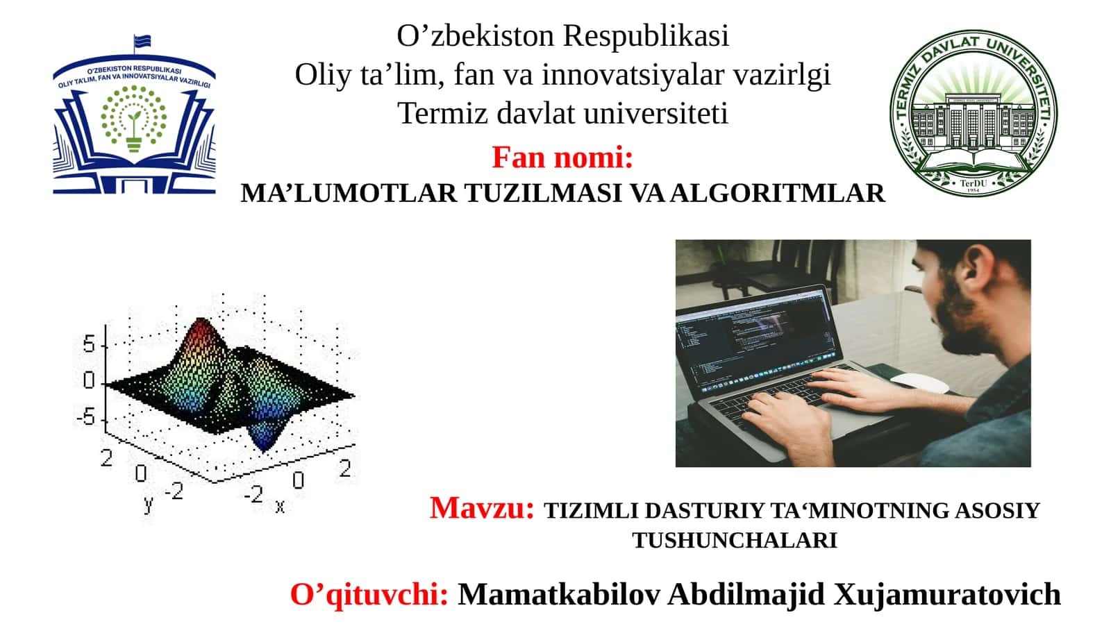 TIZIMLI DASTURIY TA‘MINOTNING ASOSIY TUSHUNCHALARI