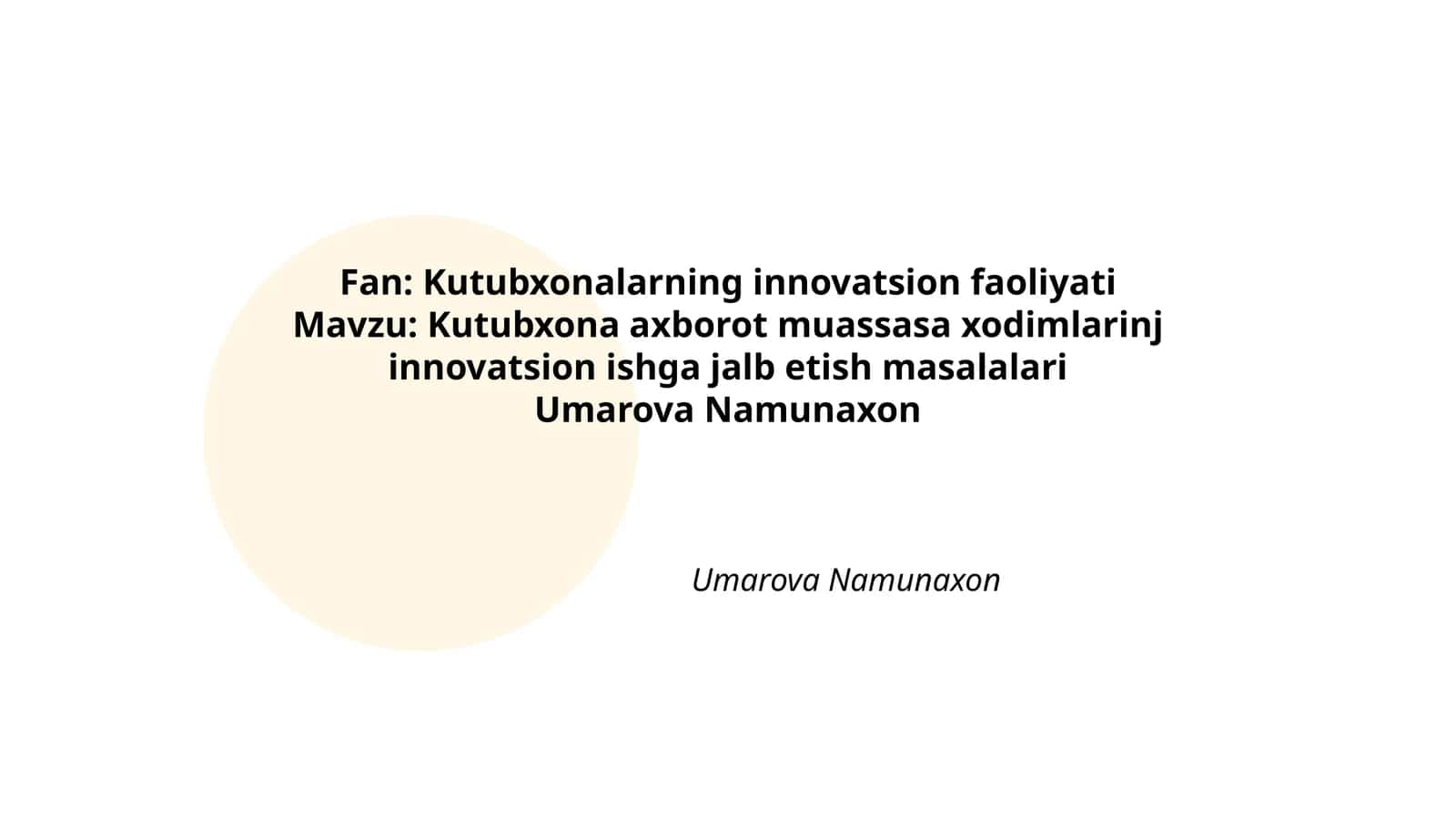 Kutubxonalarning innovatsion faoliyati