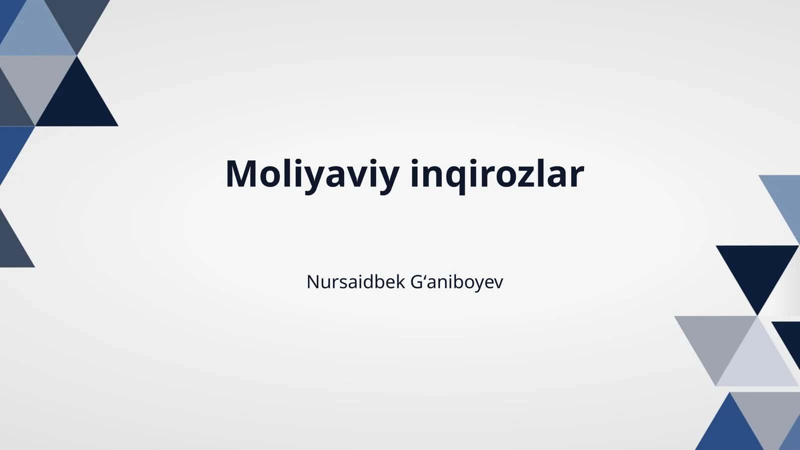 Moliyaviy inqirozlar