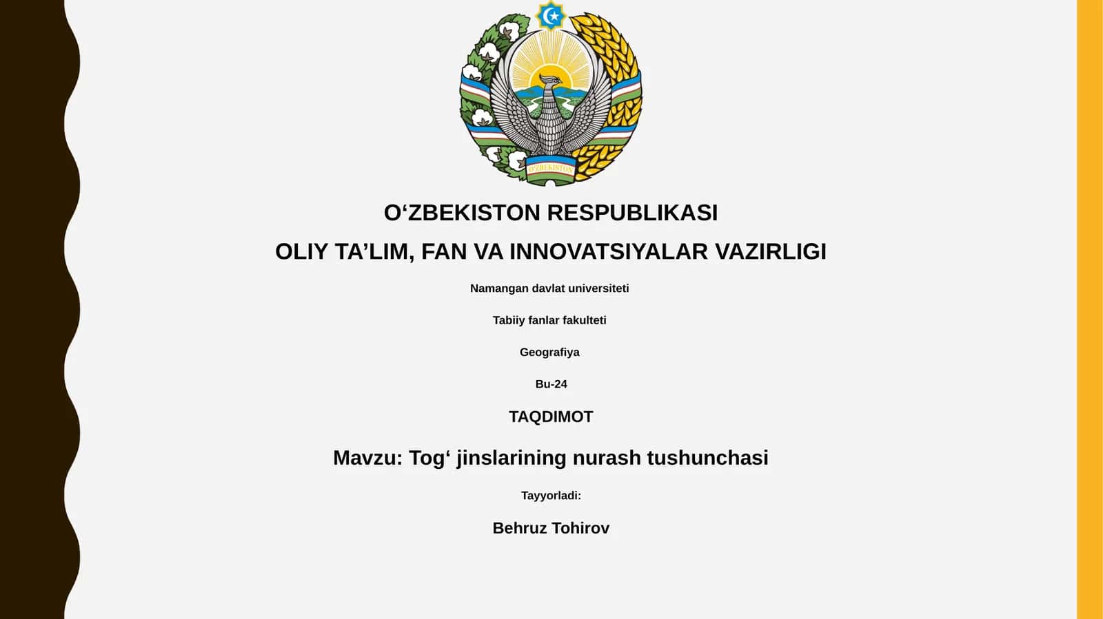 Togʻ jinslarining nurash tushunchasi