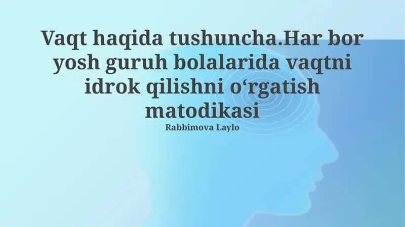 Vaqt haqida tushuncha