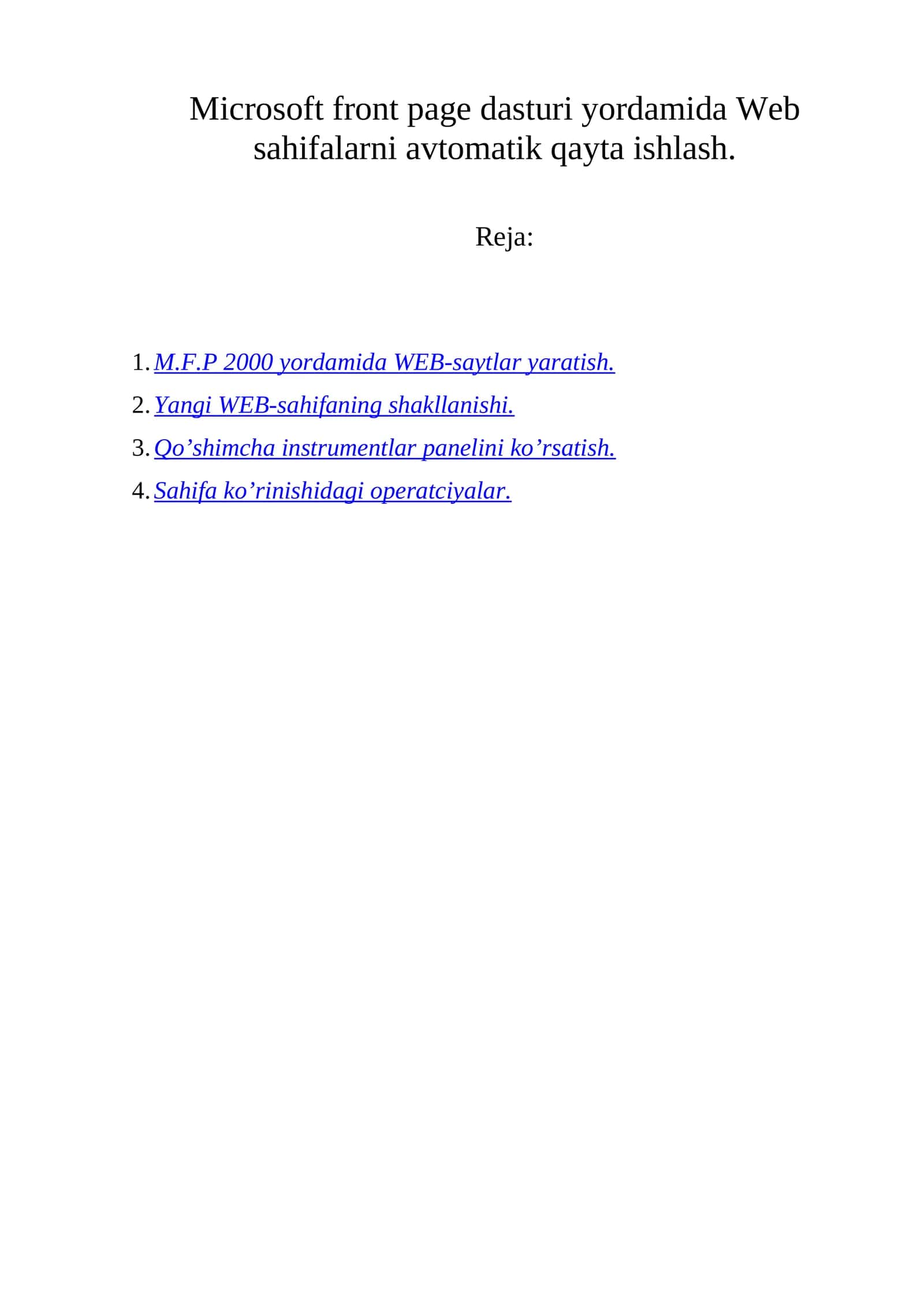 Microsoft Front Page 2000