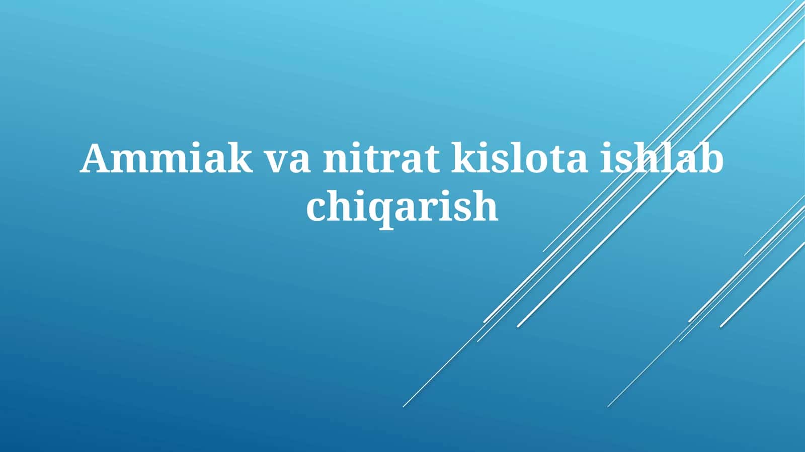 Ammiak Ishlab Chiqarish