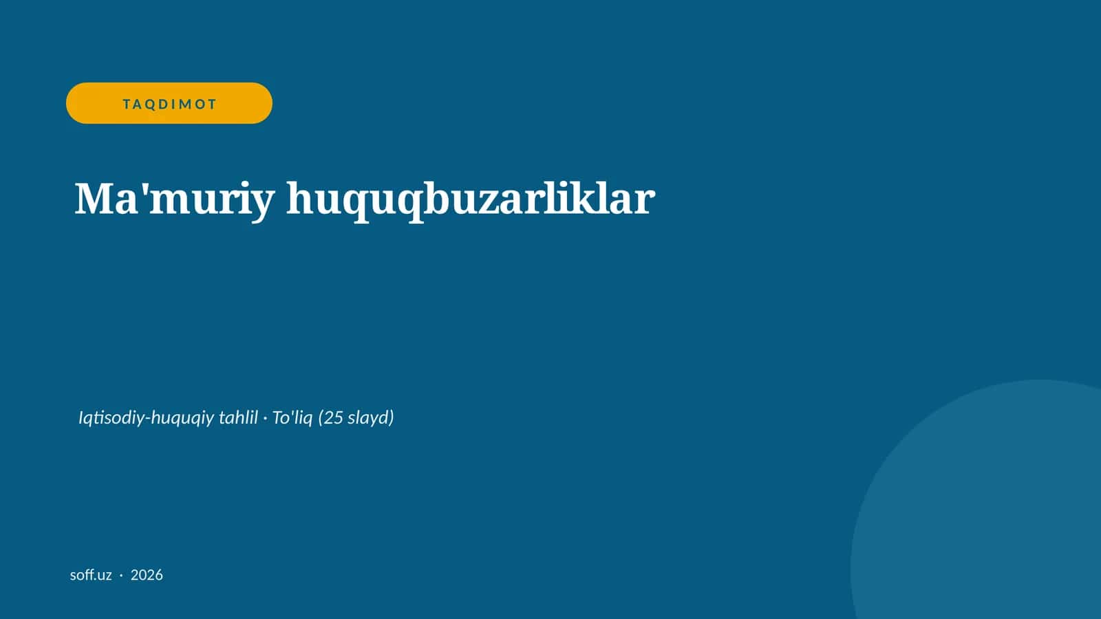 Ma'muriy huquqbuzarliklar