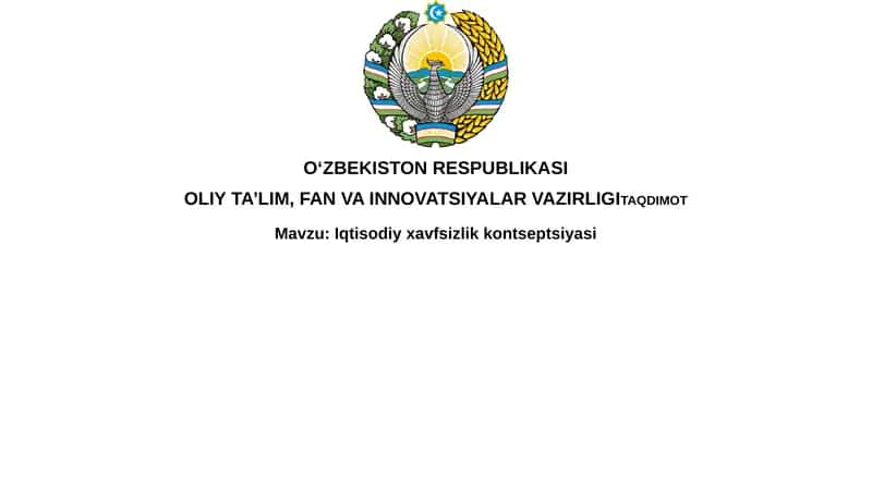 Iqtisodiy xavfsizlik kontseptsiyasi