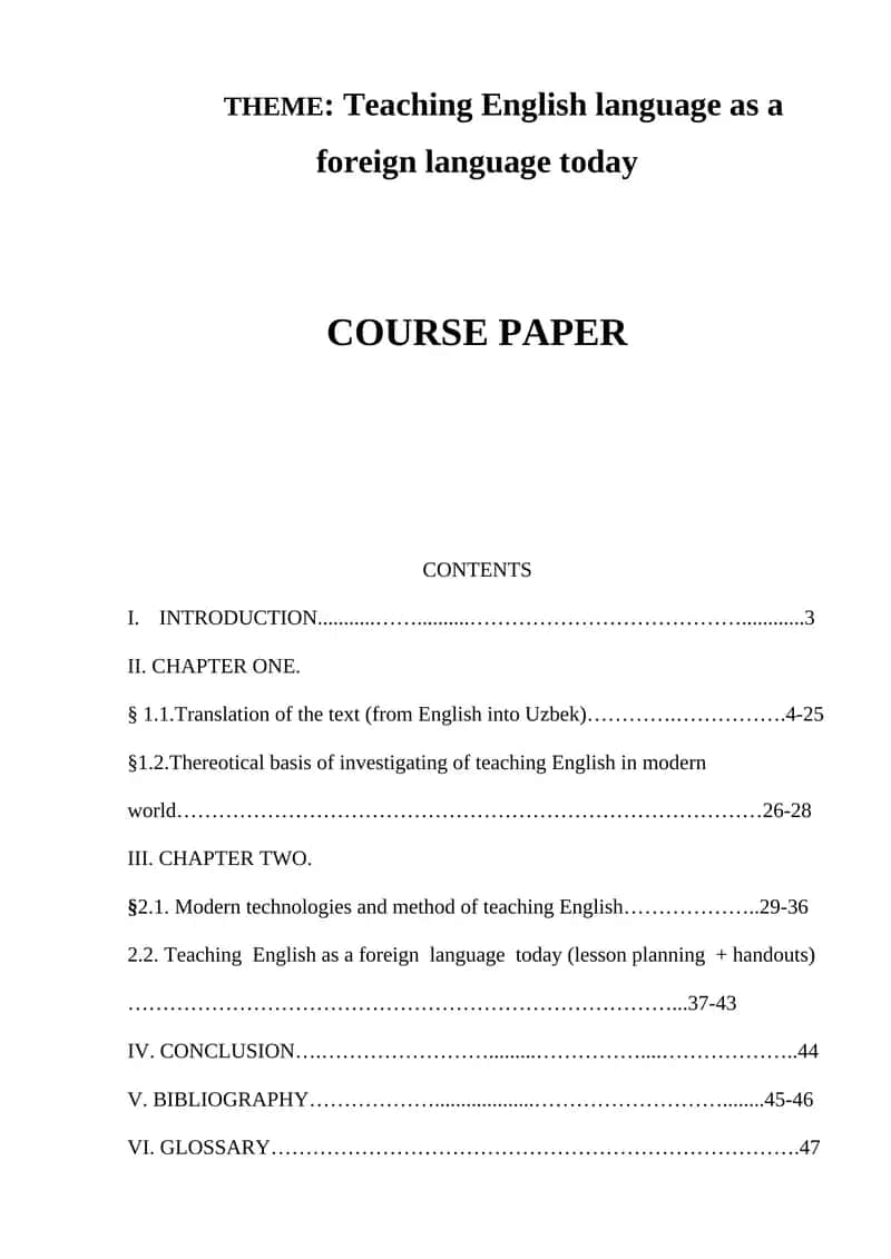 Teaching English language as a foreign language today